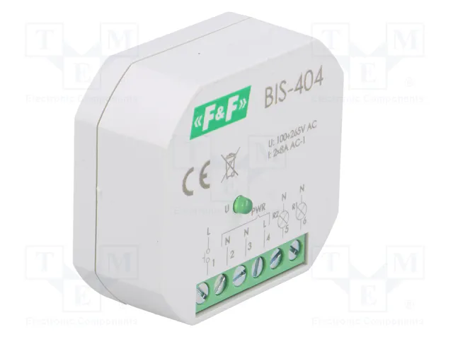 F&F BIS-404 Relé de instalación biestable por impulsos NA x2 5A