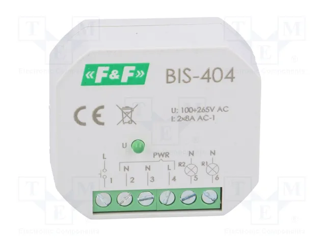 F&F BIS-404 Relé de instalación biestable por impulsos NA x2 5A