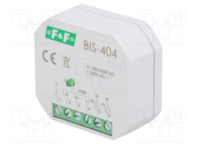 F&F BIS-404 Relé de instalación biestable por impulsos NA x2 5A