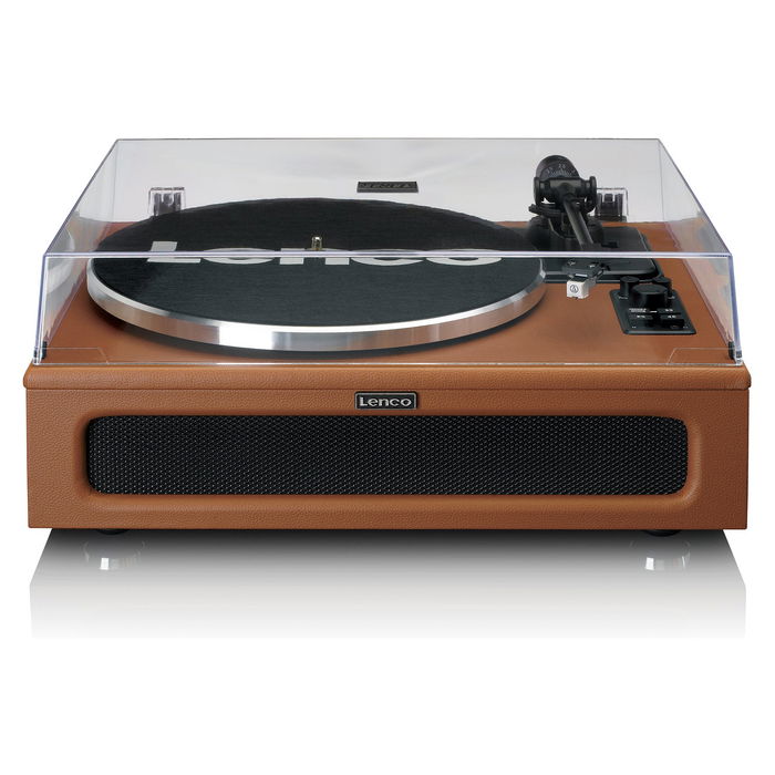 Lenco LS-430 Platón Giratorio con 4 Altavoces Bluetooth, Color Marrón