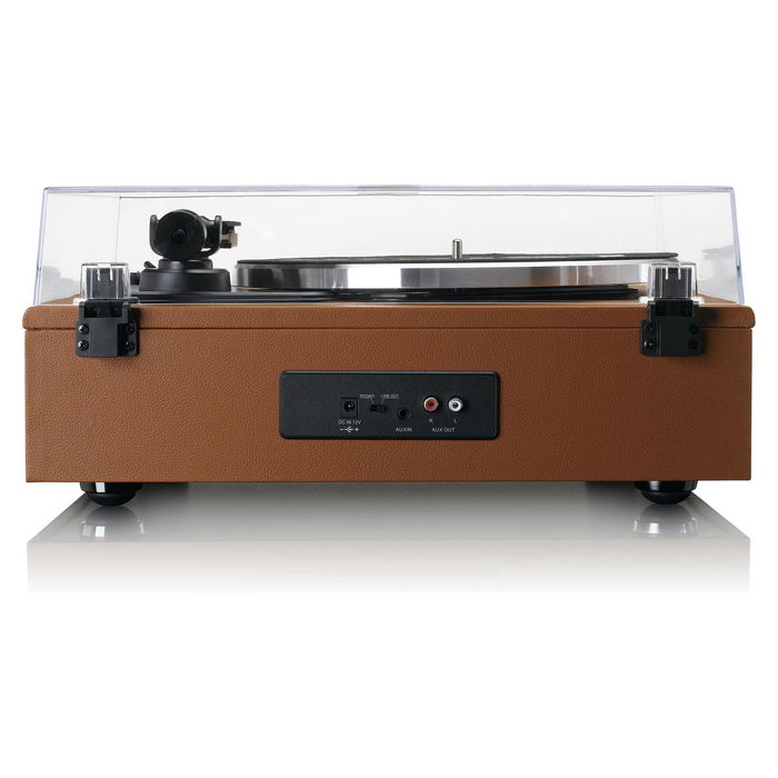 Lenco LS-430 Platón Giratorio con 4 Altavoces Bluetooth, Color Marrón