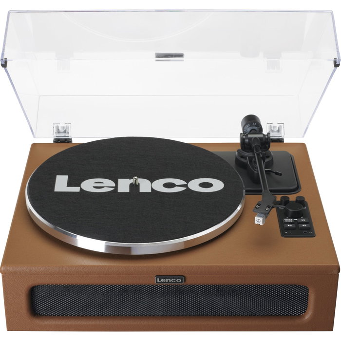 Lenco LS-430BN Tocadiscos de tracción por correa con 4 altavoces y Bluetooth Marrón