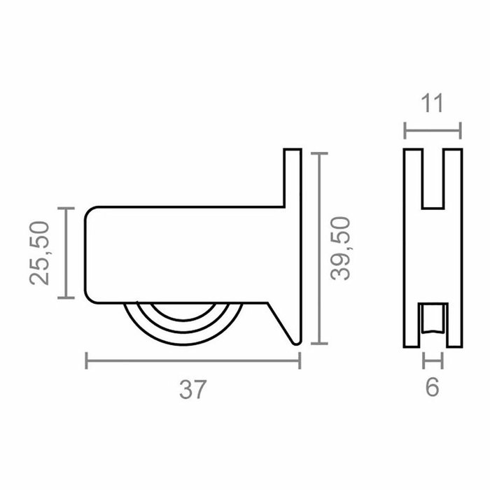 Edm Rodamiento Co-22 rd08 de Nylon Blanco, 37 x 14 x 39,5 mm, 2 uds