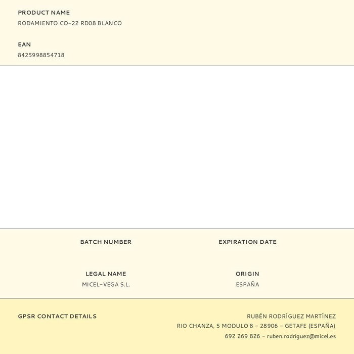 Edm Rodamiento Co-22 RD08 Blanco Nylon 2 Unidades 37x39,5mm