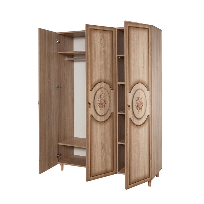 Hanah Home Mode-420 Armario Roble Sonoma con Revestimiento UV 135x192x52cm