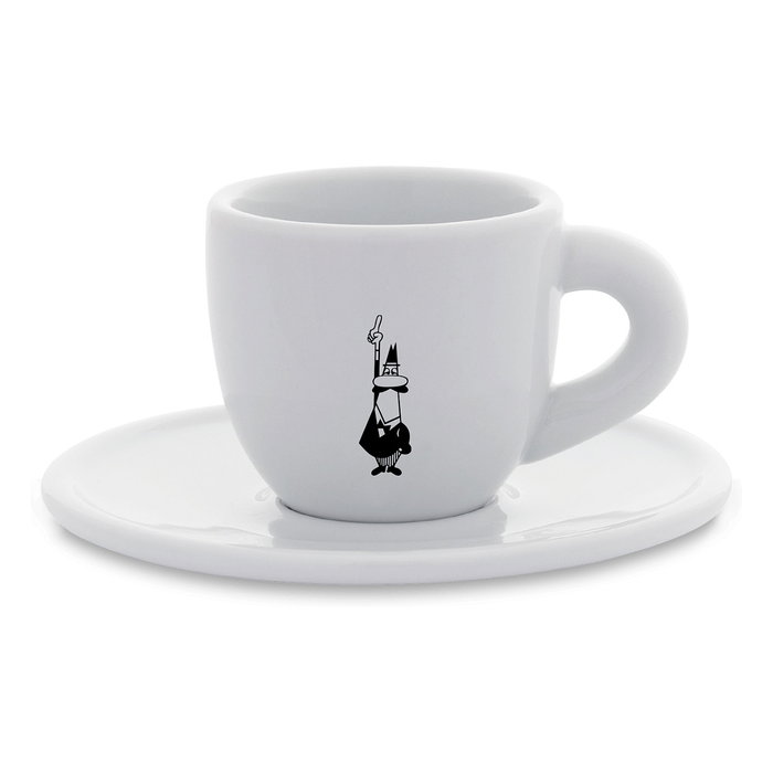 Bialetti Omino taza y platillo de moca blanca
