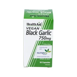 HEALTH AID Ajo Negro 30 Cápsulas - Extracto Rico en S-Alilcisteina, Suplemento Cardiovascular, Apto para Vegetarianos y Veganos