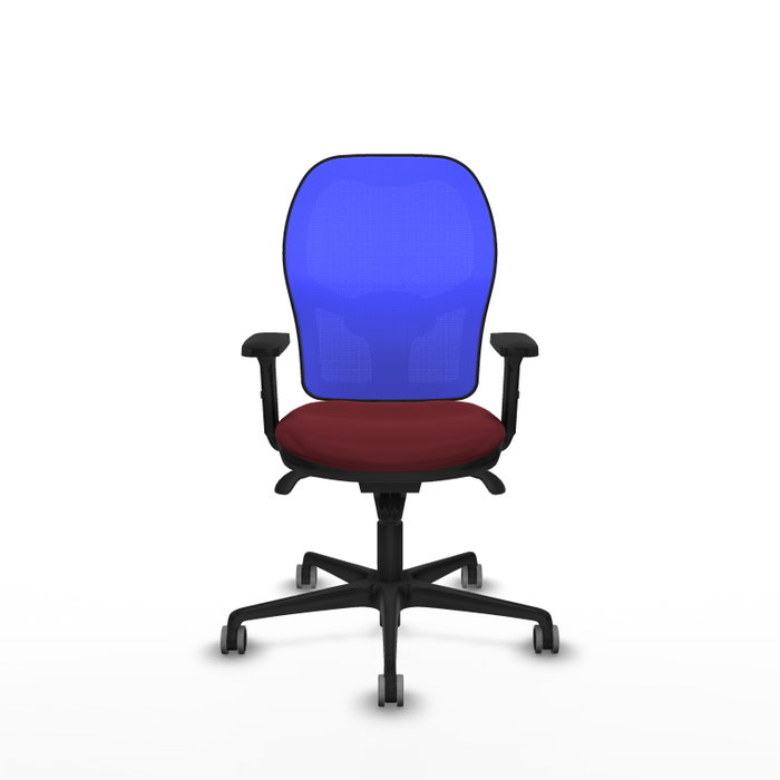 PIQUERAS Y CRESPO Silla de oficina Jorquera con mecanismo Sincro, Granate y Azul PIQUERAS Y CRESPO Silla de oficina Jorquera con mecanismo Sincro, Granate y Azul