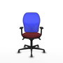 PIQUERAS Y CRESPO Silla de oficina Jorquera con mecanismo Sincro, Granate y Azul