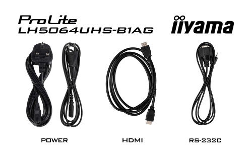 Iiyama LH5564UHS-B1AG Pantalla Digital 55 Pulgadas 4K Ultra HD 3840x2160 para Señalización, 2xHDMI, USB-C, WiFi, Android 14, 24/7