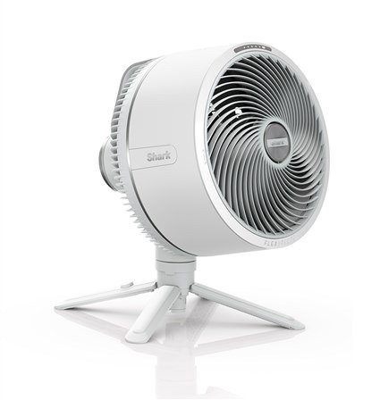 Shark FlexBreeze FA220EU - Ventilador de Piso y Mesa, Blanco, 5 Velocidades, 1600 m³/h, Oscilación 180°, Temporizador, Batería Recargable