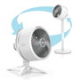 Shark FlexBreeze FA220EU - Ventilador de Piso y Mesa, Blanco, 5 Velocidades, 1600 m³/h, Oscilación 180°, Temporizador, Batería Recargable