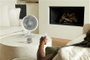 Shark FlexBreeze FA220EU - Ventilador de Piso y Mesa, Blanco, 5 Velocidades, 1600 m³/h, Oscilación 180°, Temporizador, Batería Recargable