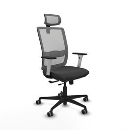 PIQUERAS Y CRESPO Silla de oficina Haches Gris con Mecanismo Sincro/Traslack