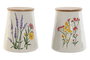 DKD Home Decor Bote de Porcelana Flower 24 Flores Surtido de 2 Unidades