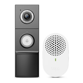 TP-Link Smart Video Doorbell Tapo D235, Blanco, Cámara IP WiFi Exterior con Visión Nocturna, Batería Recargable 10000 mAh, Detección de Personas, 5 MP, IP66, Inalámbrico