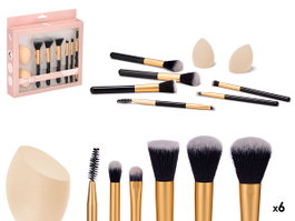 Berilo Set de 6 Brochas y 2 Esponjas de Maquillaje