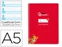 Liderpapel Cuaderno Espiral A5 Pautaguía Tapa Blanda 40 Hojas 75gr Cuadro Pautado 5mm Rojo