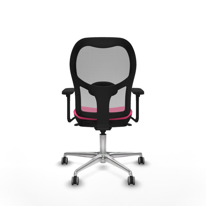 PIQUERAS Y CRESPO Silla de oficina Jorquera Rosa y Gris con Brazos 3D