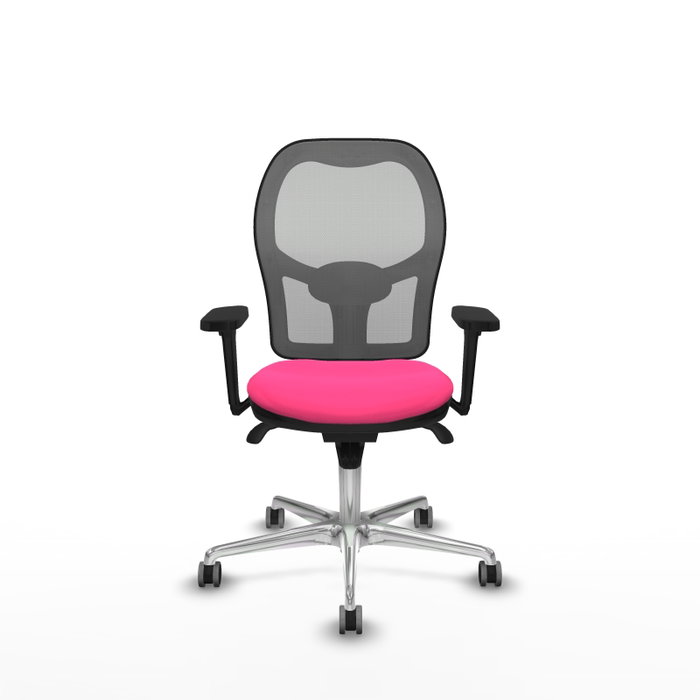 PIQUERAS Y CRESPO Silla de oficina Jorquera Rosa y Gris con Brazos 3D