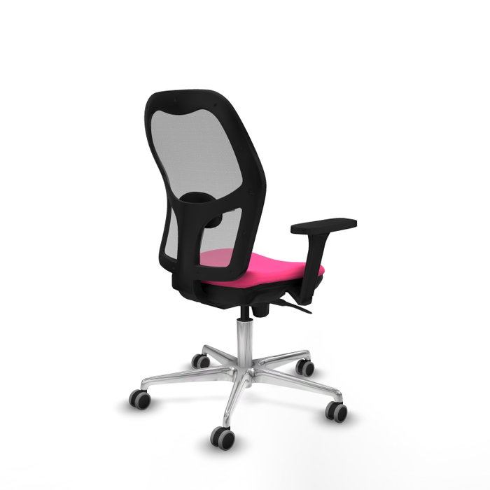PIQUERAS Y CRESPO Silla de oficina Jorquera Rosa y Gris con Brazos 3D