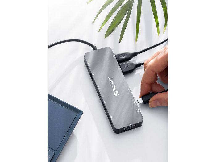 Sandberg USB-C 13-in-1 Travel Dock Estación de Conexión para Portátil con 4 Puertos USB, 3 Monitores (2xHDMI, 1xVGA), Ethernet, Audio y Lector de Tarjetas Sandberg USB-C 13-in-1 Travel Dock Estación de Conexión para Portátil con 4 Puertos USB, 3 Monitores (2xHDMI, 1xVGA), Ethernet, Audio y Lector de Tarjetas