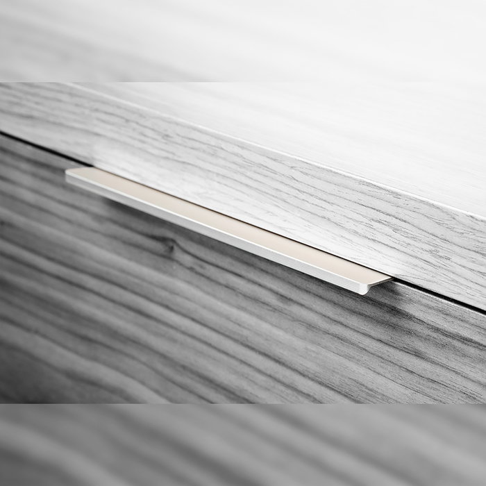 Emuca Lote de 10 tiradores para mueble Picanya, L198mm, intereje 128mm, Aluminio, Anodizado mate