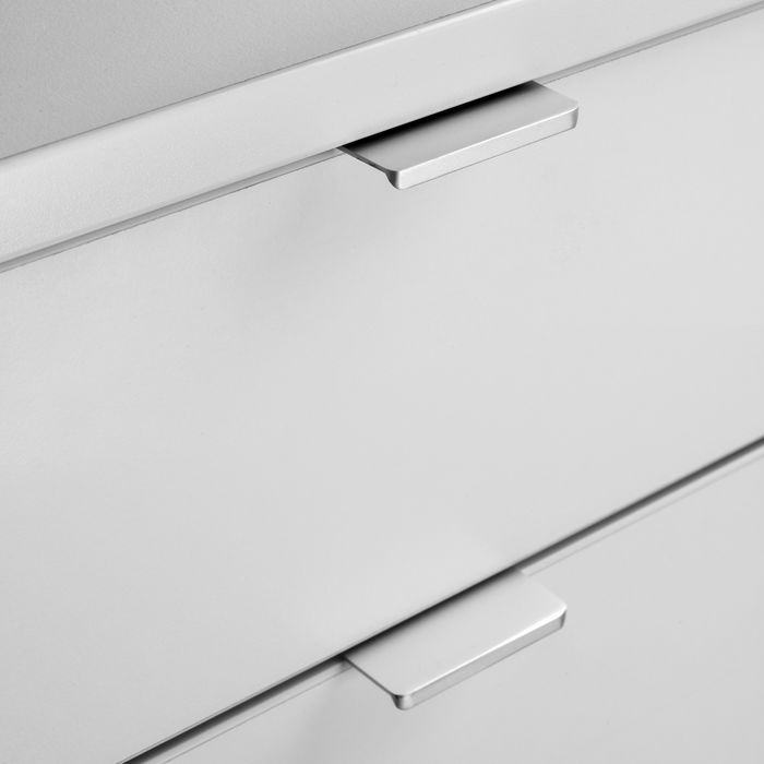 Emuca Lote de 10 tiradores para mueble Picanya, L198mm, intereje 128mm, Aluminio, Anodizado mate