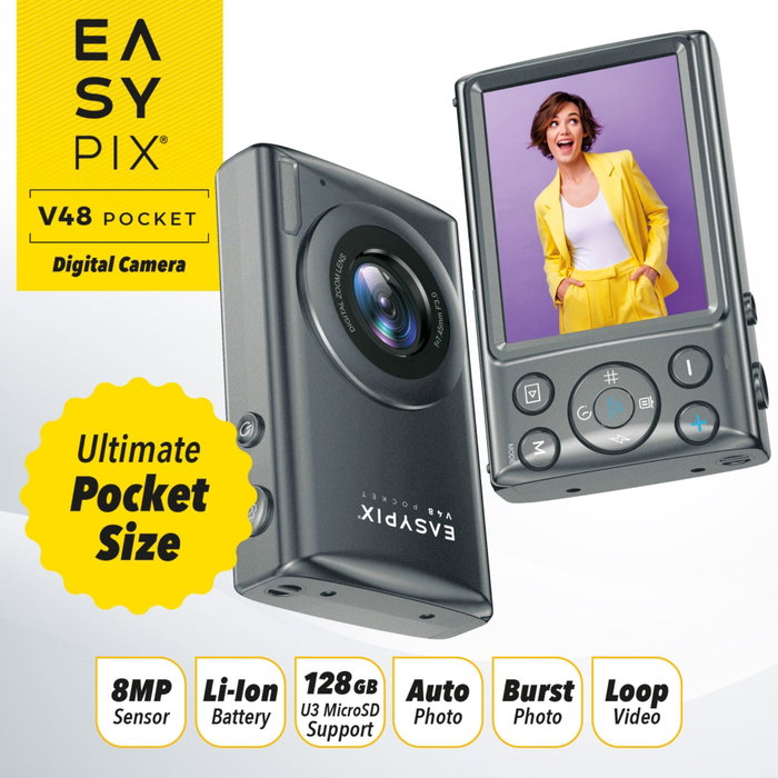 EASYPIX V48 Pocket Cámara Digital Compacta Anthrazit