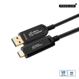 MicroConnect Cable de Fibra Óptica Premium USB 3.2 Gen 2 USB-C a USB Tipo A, 15m