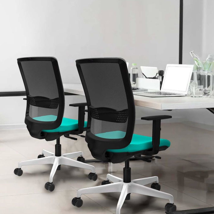 PIQUERAS Y CRESPO Silla de oficina Haches con mecanismo Sincro/Traslack, Pistacho y Gris