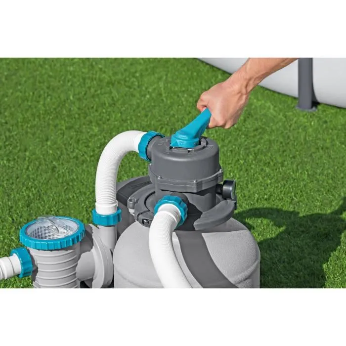 Bestway BES6941607361375 Bomba de Filtración de Arena para Piscinas de hasta 54 m³, 8.327 L/h con Prefiltro
