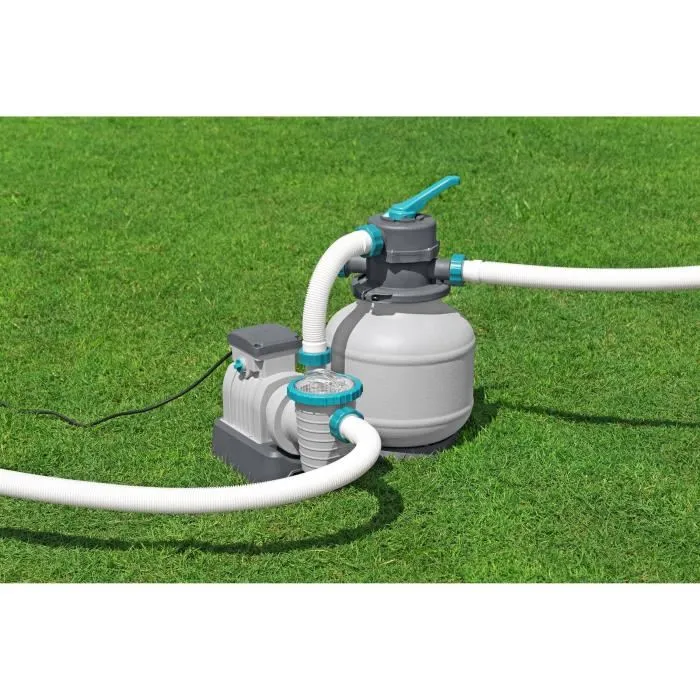 Bestway BES6941607361375 Bomba de Filtración de Arena para Piscinas de hasta 54 m³, 8.327 L/h con Prefiltro