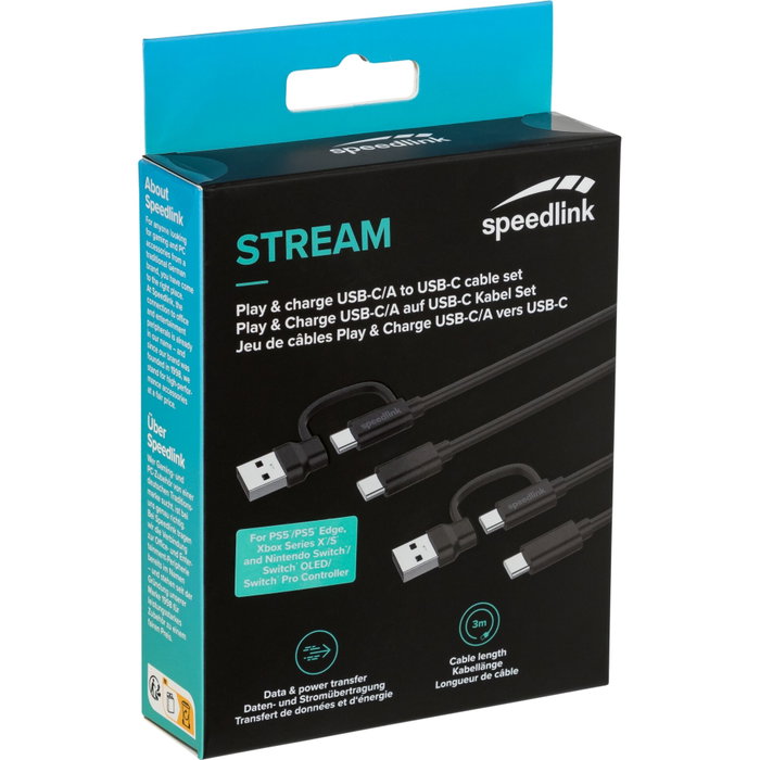 Speedlink STREAM Play & Charge USB-C/A a USB-C Cable Set Speedlink STREAM Play & Charge USB-C/A a USB-C Cable Set