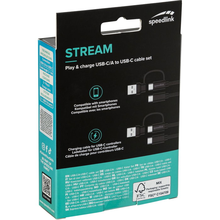 Speedlink STREAM Play & Charge USB-C/A a USB-C Cable Set Speedlink STREAM Play & Charge USB-C/A a USB-C Cable Set