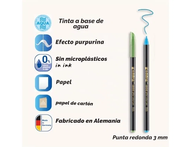 Edding Rotulador 1200 Glitter Colores Surtidos Pack de 5 Edding Rotulador 1200 Glitter Colores Surtidos Pack de 5