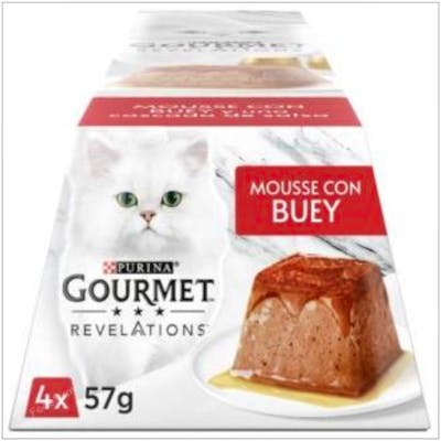 Purina Gourmet Revelations Mousse de Buey Caja 6x4x57g