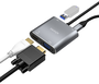 Aisens Conversor USB-C a VGA/HDMI 4K/USB 3.0/USB-C PD Gris 15cm