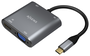 Aisens Conversor USB-C a VGA/HDMI 4K/USB 3.0/USB-C PD Gris 15cm