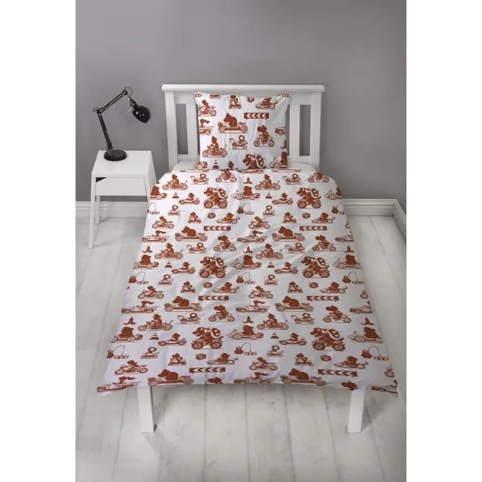 Mario Bros Juego de Cama Reversible 140 x 200 cm + Funda Almohada 63 x 63 cm Microfibra