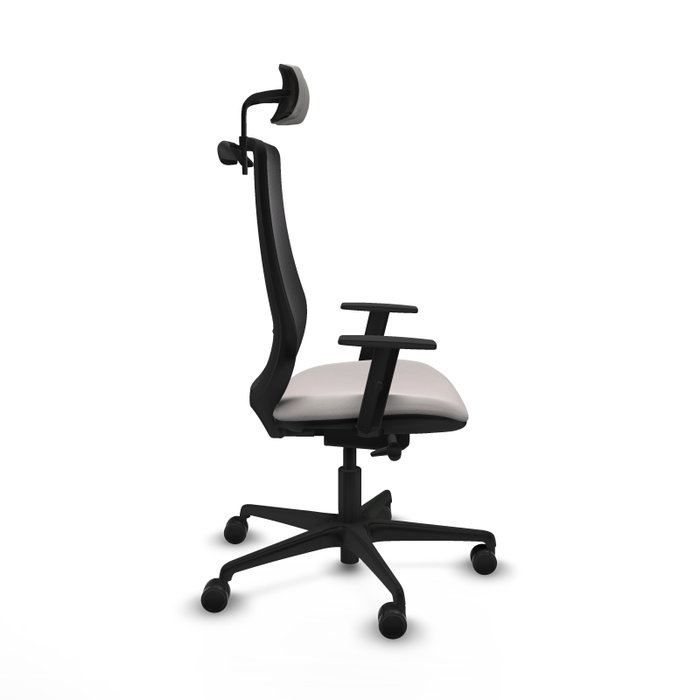PIQUERAS Y CRESPO Silla de oficina Mardos con mecanismo Sincro/Traslack, Blanco/Negro