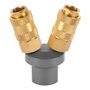 Powerplus Conector aire comprimido de latón tipo Y rosca hembra ¼ pulg