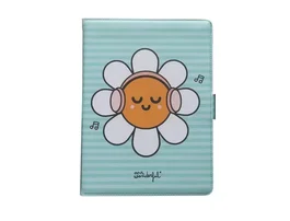 Wondee Funda para Tablet Universal Compatible hasta 10,2'' con Diseño de Margaritas y Soporte Giratorio 360°