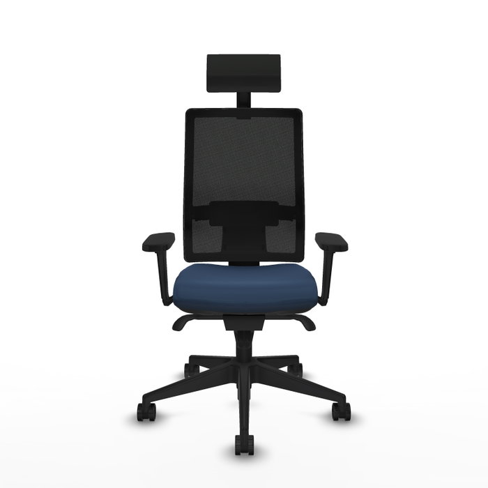PIQUERAS Y CRESPO Silla de oficina Horna con mecanismo Sincro, Azul marino y Negro