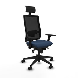 PIQUERAS Y CRESPO Silla de oficina Horna con mecanismo Sincro, Azul marino y Negro