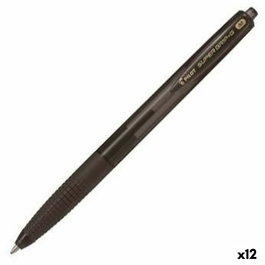 Pilot Bolígrafo Supergrip G Retráctil 1.0mm Negro (Set de 12)