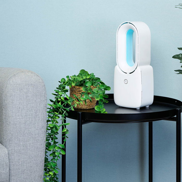 Lifetime Air Ventilador de sobremesa recargable sin aspas, 3 velocidades, blanco Lifetime Air Ventilador de sobremesa recargable sin aspas, 3 velocidades, blanco