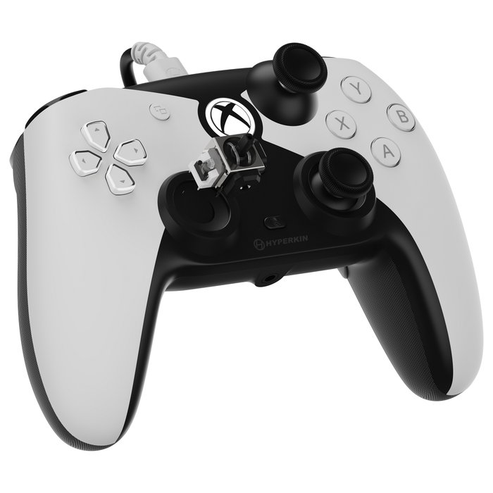 Hyperkin Competitor Gamepad Alámbrico Blanco y Negro para Xbox Series X S Xbox One PC