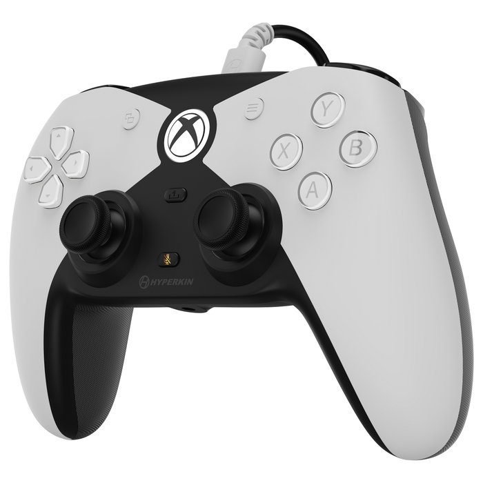 Hyperkin Competitor Gamepad Alámbrico Blanco y Negro para Xbox Series X S Xbox One PC