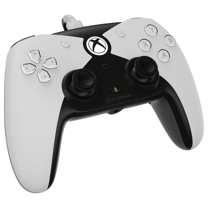 Hyperkin Competitor Gamepad Alámbrico Blanco y Negro para Xbox Series X S Xbox One PC